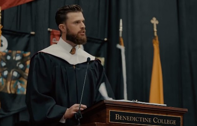 Butker detailed his beliefs about gender roles for men and women at Benedictine College