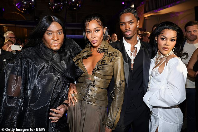 Pictured, from left, Law Roach, Naomi Campbell, Alton Mason and Teyana Taylor.