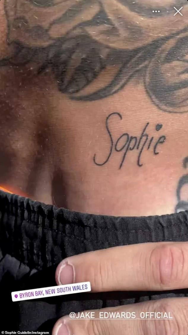 Jake memorably had Sophie's name tattooed on the right side of his stomach.