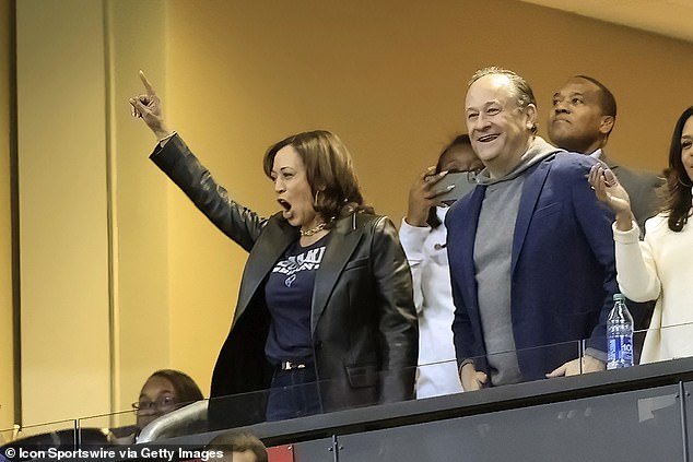 United States Vice President Kamala Harris and her husband, Douglas Emhoff, attend a soccer game in Atlanta.