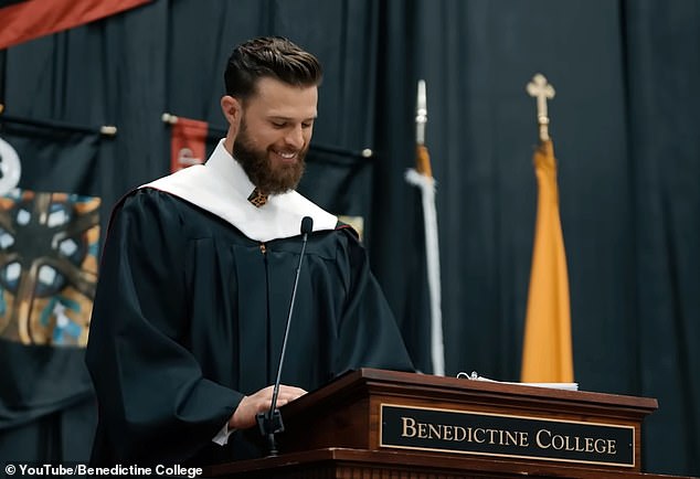 During his speech at Benedictine College, Butker said that men should 