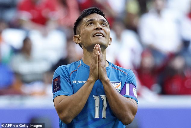 Chhetri has 94 goals for India, the third-highest active total in international men's football.