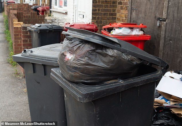 Bins and rubbish photographed on the streets of Slough. Slough Council recommends that people dispose of their gas cylinders at their local recycling center