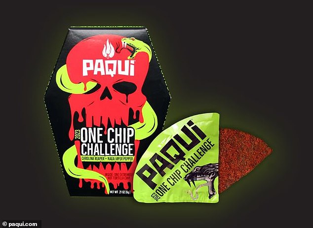 The 2023 edition of 'One Chip Challenges' features a tortilla chip flavored with two of the hottest peppers possible, the California Reaper Pepper and the Naga Viper Pepper. The California Reaper is ranked the hottest pepper in the world