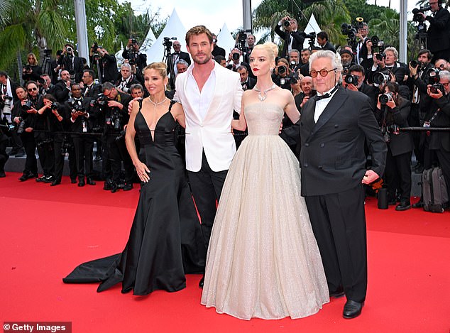 Lead man Chris and his wife Elsa joined Anya and the film's director, George Miller.