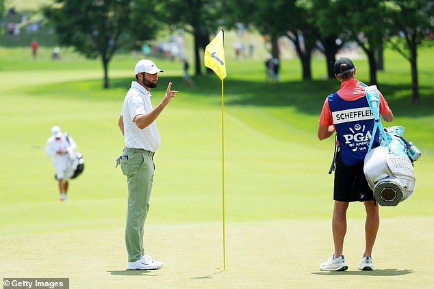 Scheffler hit his approach shot from 167 yards for an eagle on the par-four first.