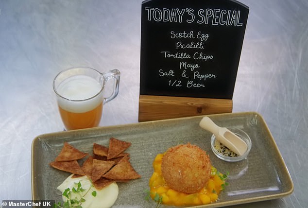 Keeping with the theme of savory disguised as sweet, Grandma Mary made a Scotch egg for dessert.