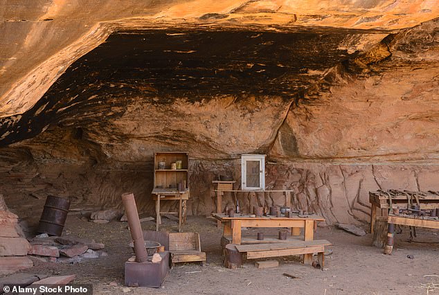 The man and his accomplice, who was photographed laughing after entering the 'closed area', stole several of these artifacts, park rangers said in a statement.