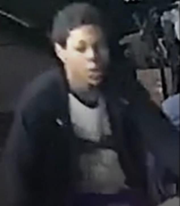 The suspect is between 18 and 20 years old and was last seen wearing a black jacket, a black and white striped shirt, light blue jeans and white sneakers.