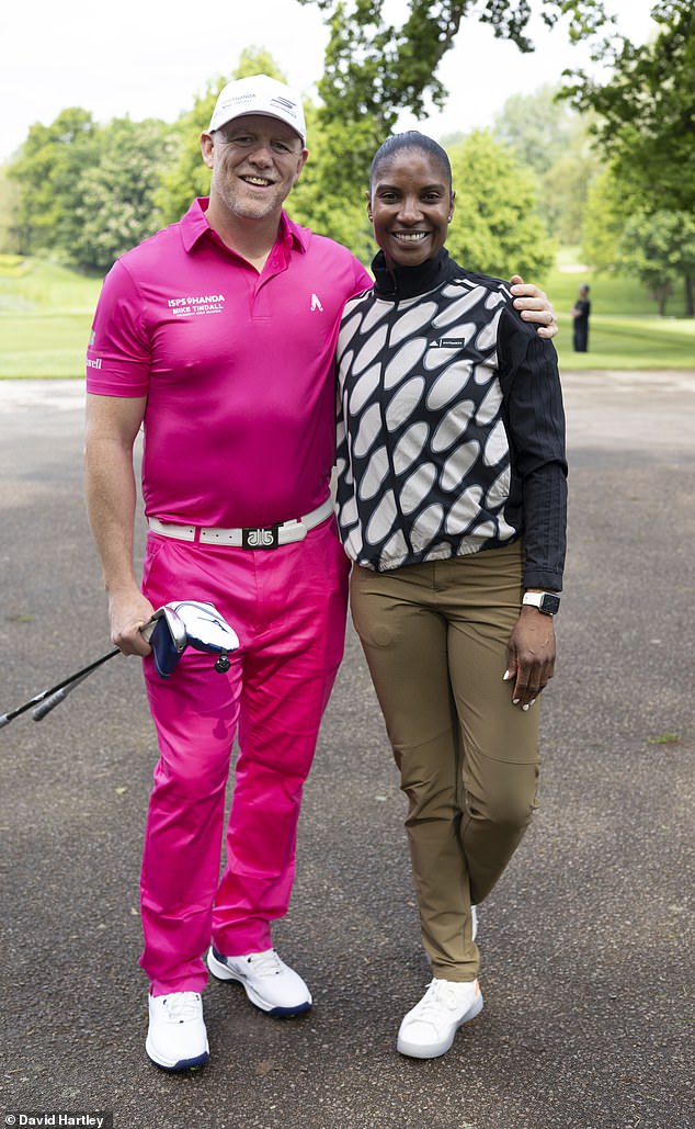 Dame Denise Rosemarie Lewis DBE, the British sports presenter smiling alongside Mike