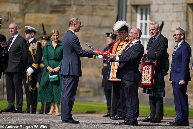 Photos from the day showed Sophie and Edward beaming as they were welcomed into the ornate ceremony.