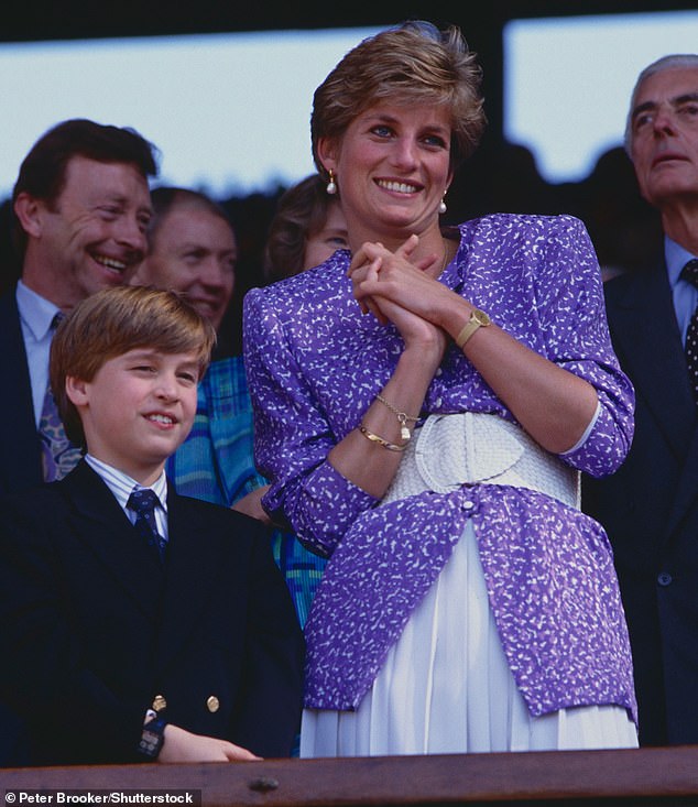 The Princess died in a fatal car accident during a high-speed chase by photographers in Paris (seen with Prince William in 1991)