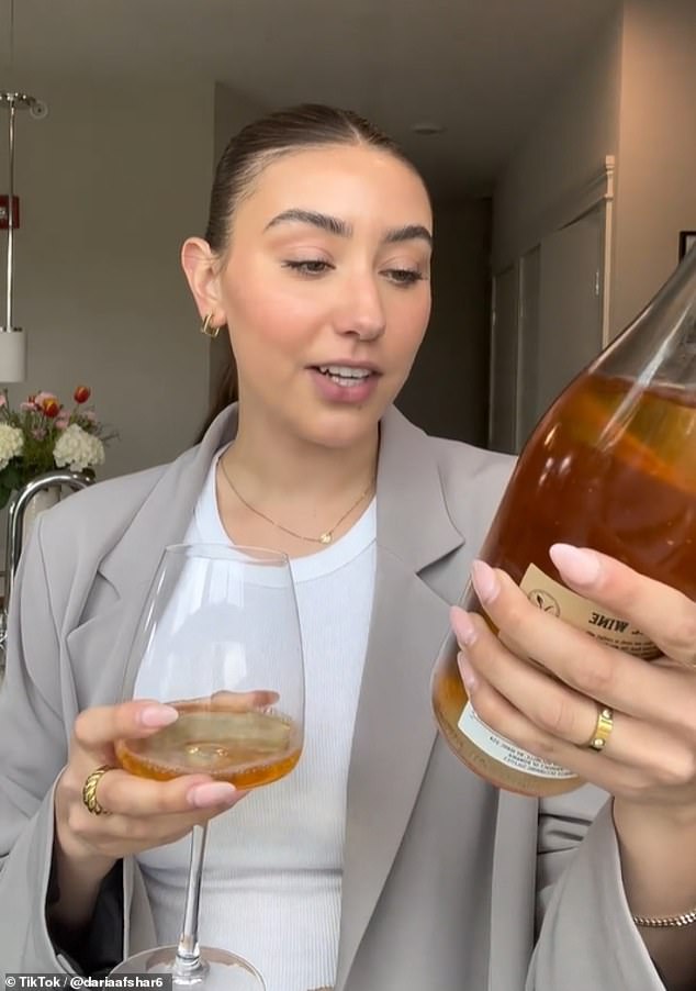 Daria Afshar reviewed orange wine on her TikTok account and compared it to Aperol.