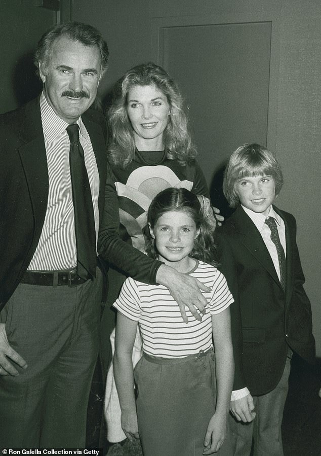 Dabney photographed with his wife Jean Hale in 1981 with their children Mary and Randy.