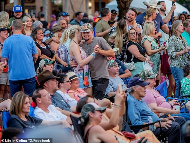 People dance and celebrate at the Cajun Fest in Celina, Texas