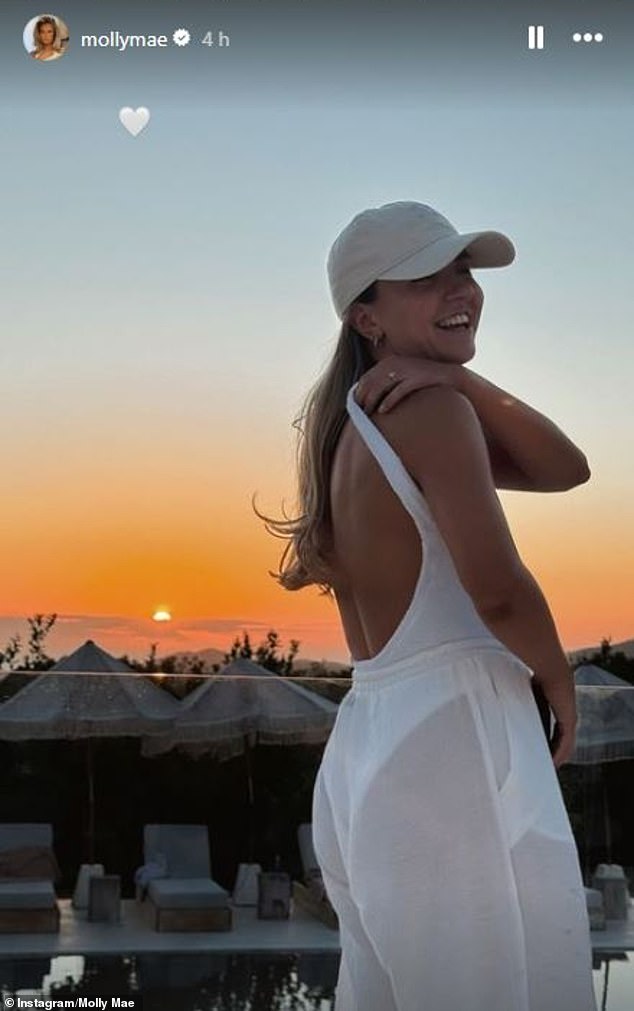 Molly-Mae shared a photo of her future sister Zoe dressed all in white at the beach club.