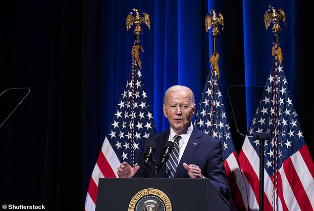 Biden is seen giving a speech at the National Museum of African American History and Culture in Washington, DC. It's part of her effort to shore up support among black voters.