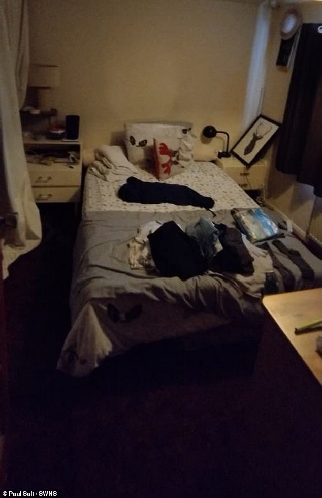 Scared and desperate for a change, Paul contacted his local council for help and an officer was sent to his home to help him clean up the mess (pictured: Paul's guest room after it has been cleaned ).