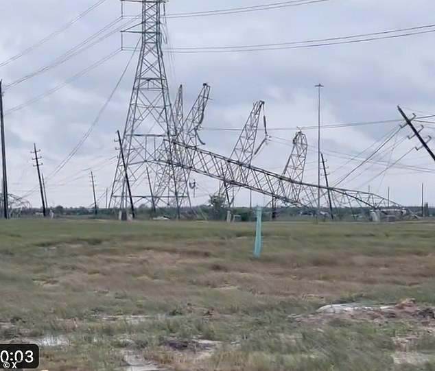 The National Weather Service said the storm peaked with 100 mph winds in Houston and there was an EF-1 tornado with 110 mph winds in Cypress.