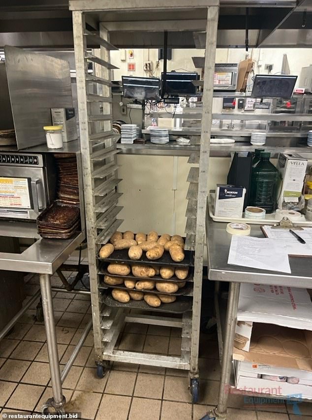 Potatoes left on trays ready to be cooked as seen in images advertising Grand Forks contents