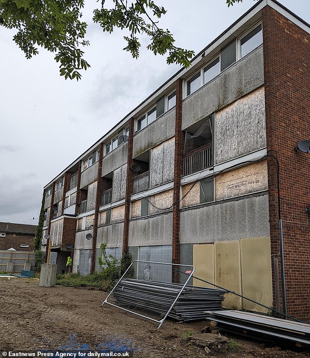 Pictured: Abandoned buildings on the estate that will be demolished and remodeled