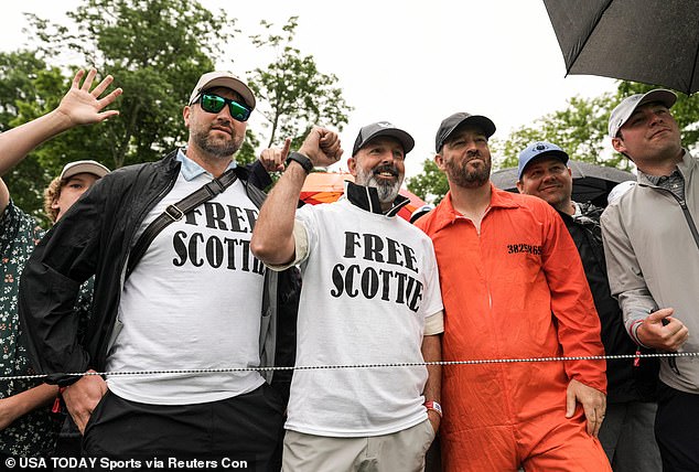 Scheffler fans arrived at the PGA Championship wearing 'Free Scottie' t-shirts