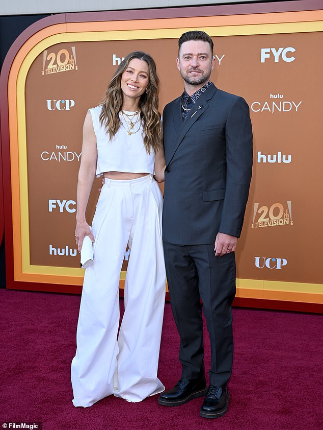 The actress revealed that she and her husband Justin Timberlake, 43, had difficulty getting pregnant and that difficulty led her to study the topic of menstruation (pictured in Los Angeles in May 2022).