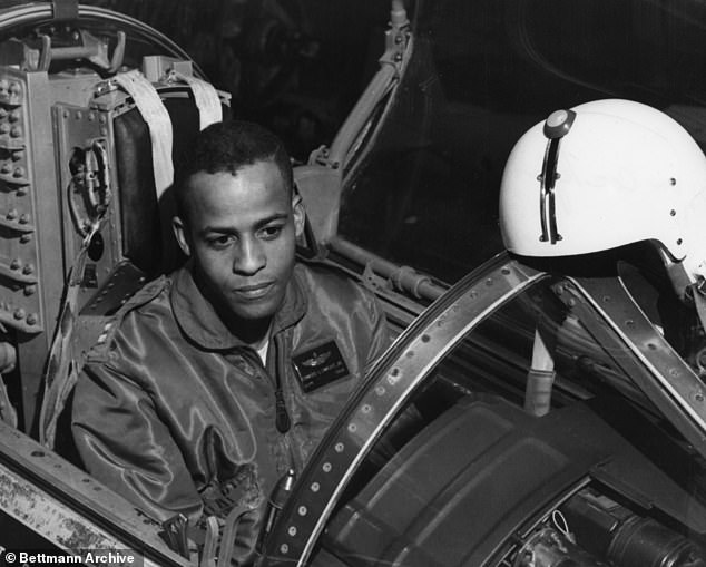 Pictured: Ed Dwight, America's first black astronaut, in the cockpit of an F-104.