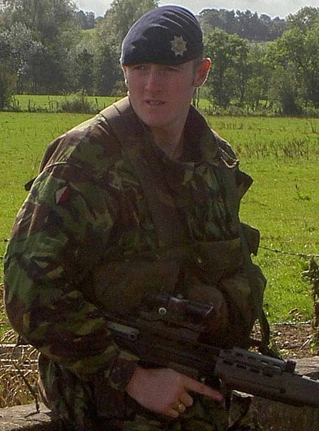 Paul (pictured during his time in the Cheshire Regiment) served all over the world, including in Afghanistan, Iraq and the Falklands.