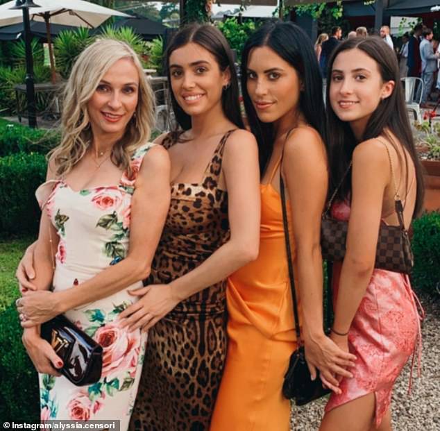 Bianca (second, left) pictured with her mother Alexandra and sisters Alyssia and Angelina.