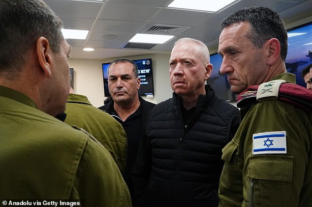 Defense Minister Yoav Gallant (pictured center), who also called for a plan for Palestinian administration and said in a speech this week that he would not accept Israel ruling Gaza itself.