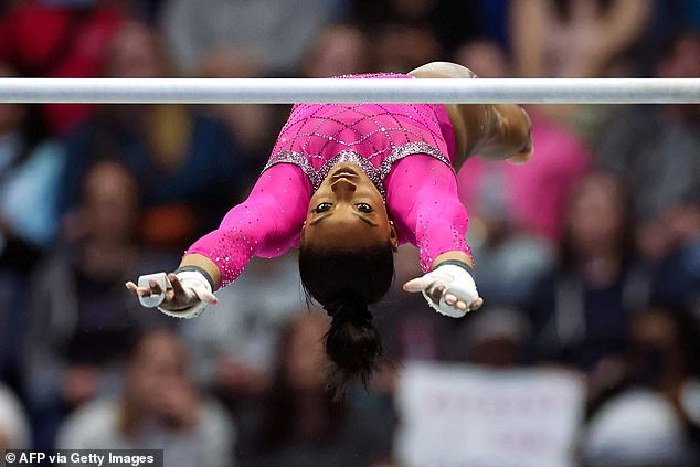 Biles dominated her return to the sport two months before the Olympics.