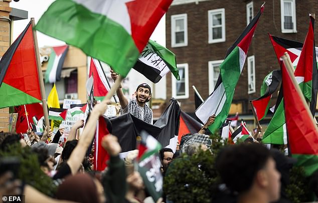 A Palestinian-led community organization called Within Our Lifetime reportedly organized the protest.