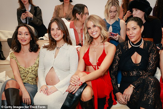 A quick look at this year's event shows how most of the guests are influencers in their twenties. (Pictured: influencers Bella Varelis, Jadé Brycki, Natalie Roser and Jessica Vander Leahy sitting front row at the Third Form re-FORM show at AFW 2024)