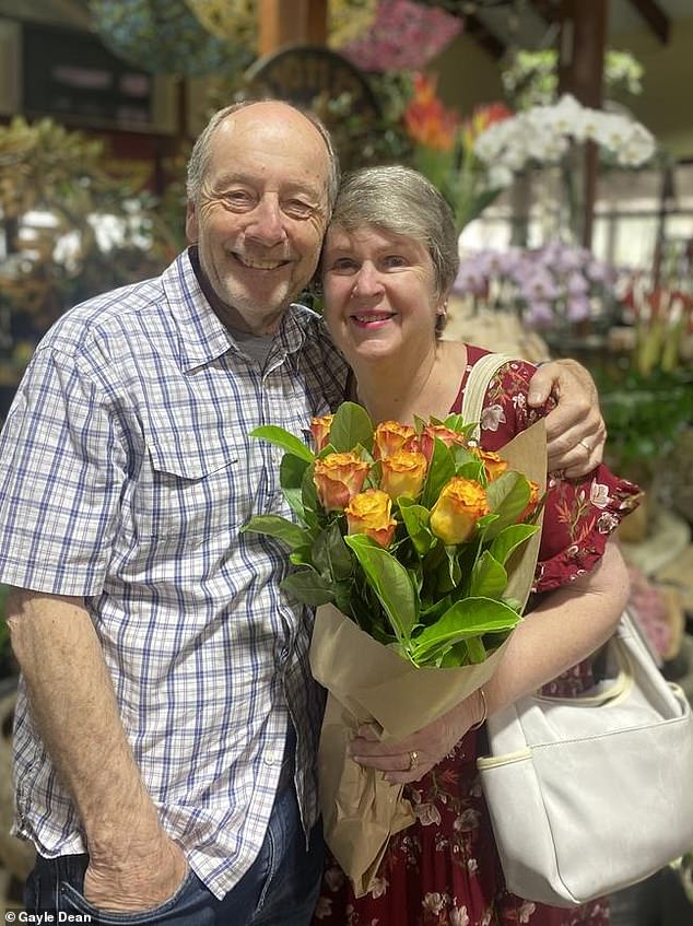 Mrs Dean (right) and her husband, Peter (left), celebrated 20 years of marriage in 2023.