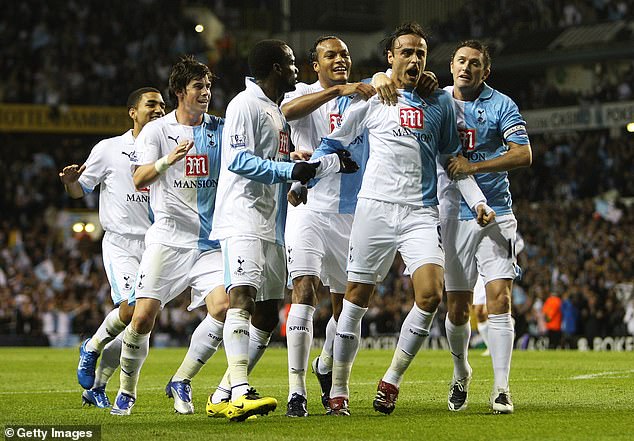 Keane (right) played 306 times for Spurs, won the EFL Cup, scored 122 goals and was their captain.