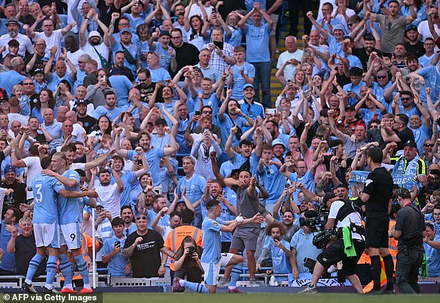 City fans were in party mode after Foden's goal, but Mohammed Kudas' stunning overhead kick in the 43rd minute ensured a nervy start to the second half.