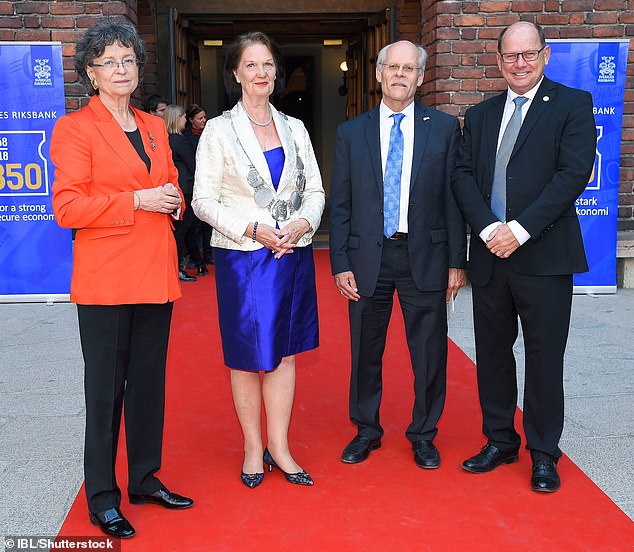 Hugh's mother-in-law is Susanne Eberstein (pictured, far left), a former member of the Riksdag, which oversees Sweden's legislature.  Hugh married Susanne's daughter Anna in 2018.