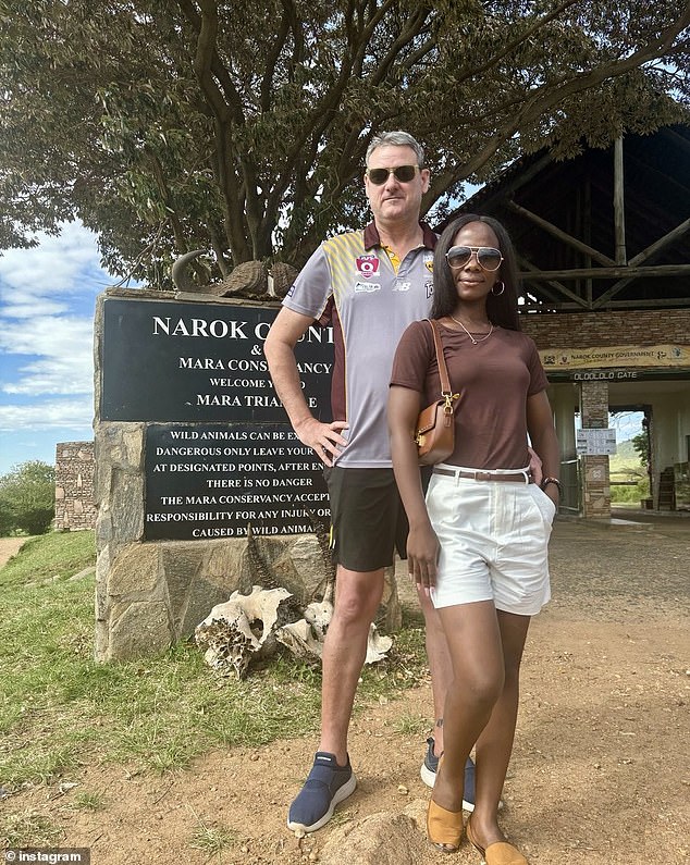 The couple is seen visiting a wildlife conservation park in Nairobi.