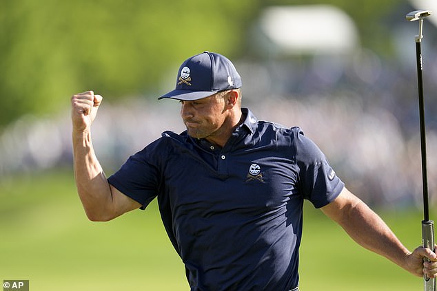 Bryson DeChambeau birdied the 18th hole to take over the lead at 20-under par.