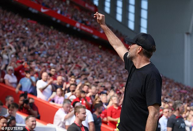 Klopp addressed the crowd to thank fans for their support ahead of the clash with Wolves.