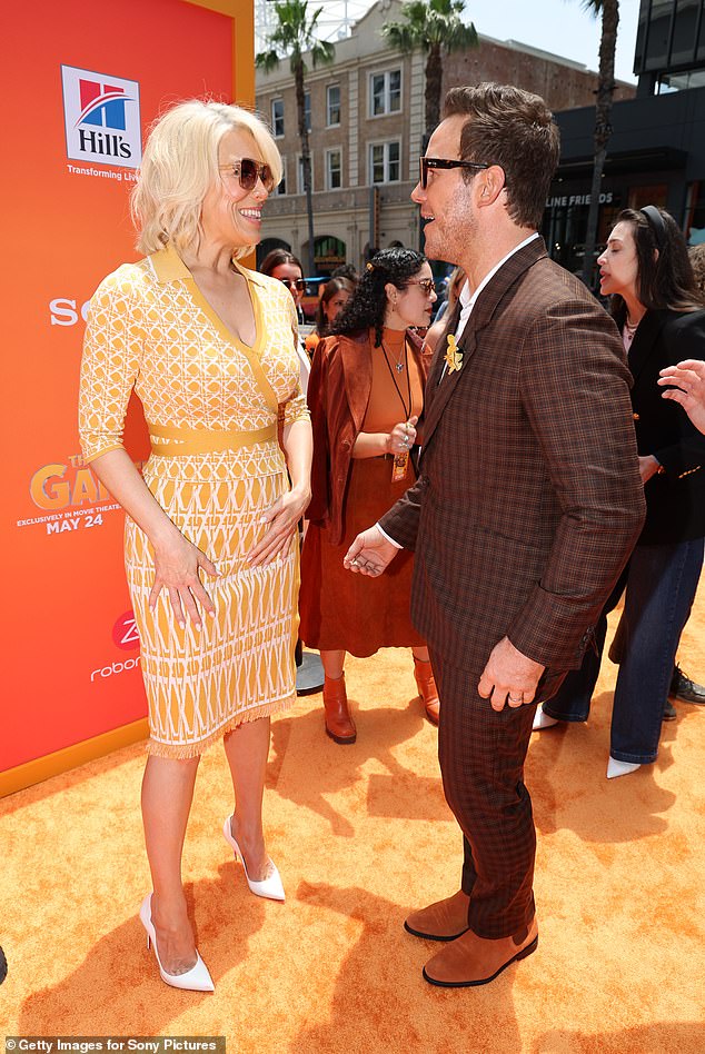 Pratt was reunited on the orange carpet with his co-star Hannah Waddingham.