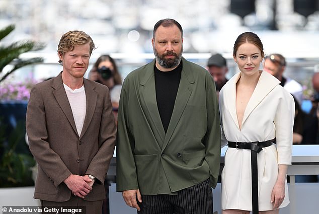 The 35-year-old actor will play a lead role in the upcoming project, which will center on two men who kidnap an influential CEO who they believe is an alien; Stone appears with Lanthimos and Plemons earlier this month.