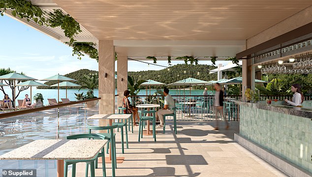 The hotel will have private cabanas around a pool. Additionally, there will be a restaurant and bar on the water's edge, offering al fresco dining with panoramic views.