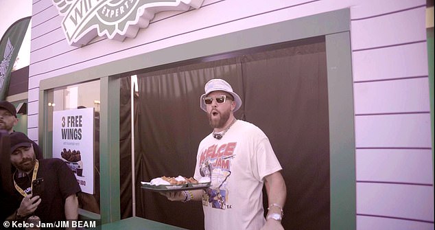 The NFL's highest-paid tight end also introduced Wingstop to hungry festival-goers.