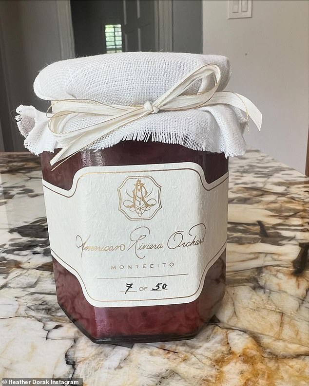 Heather Dorak received a jar of jam from the Duchess' lifestyle brand, American Rivera Orchard, in April this year)