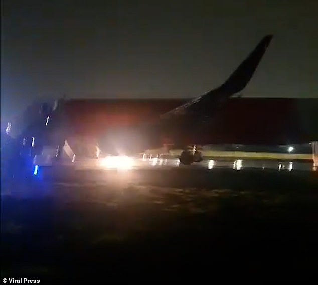 Later, the video, now taken from outside the plane on the tarmac, shows emergency services rushing towards the plane with lots of screaming in the background as the commotion continues. Miraculously, no one was injured in the incident, in which traffic control personnel declared a 