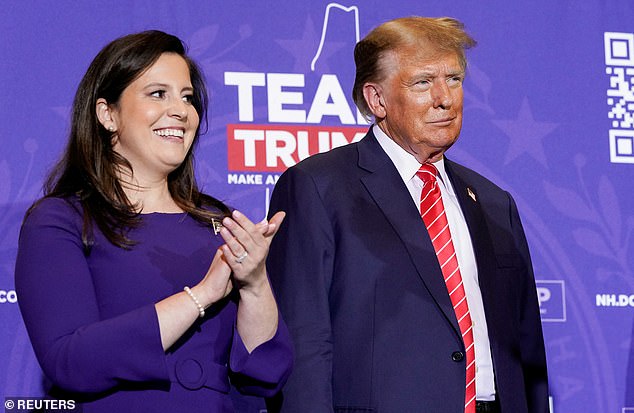 Stefanik with Trump in January 2024. The New York congresswoman has been considered a possible vice presidential pick as Trump runs for president.