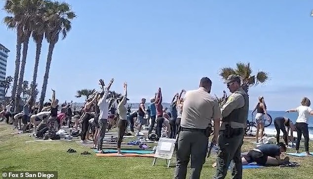 Park rangers observed a yoga class and then waited until it was over to issue a ticket to the instructor.