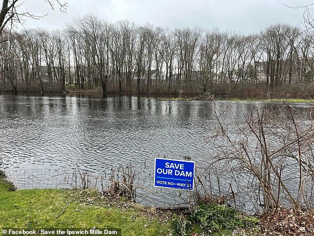 The historic river marker has created a mile-long area called Mill Pond, where those who live nearby come to swim and float in the summer, and ice skate in the winter.